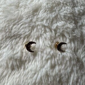 Gold Crescent Moon Earrings